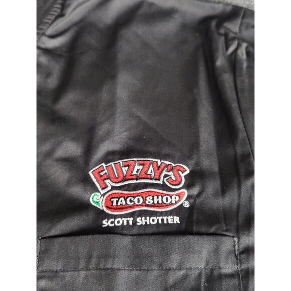 Fuzzy Taco Shop Work Shirt Men Sz L Button Up Chef Works Black Restaurant Cook - Picture 7 of 10
